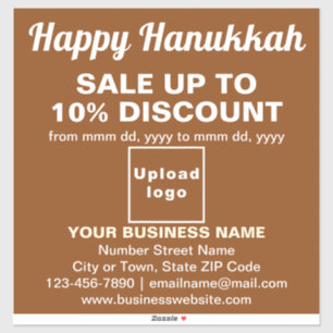Zakelijke Hanukkah-uitverkoop op bruine vinyl stic Sticker
