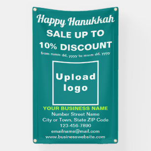 Zakelijke Hanukkah-uitverkoop op een turquoise gro Spandoek