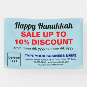 Zakelijke Hanukkah-uitverkoop op lichtblauwe recht Spandoek