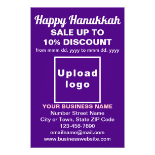 Zakelijke Hanukkah-uitverkoop op paars fotopapier Foto Afdruk