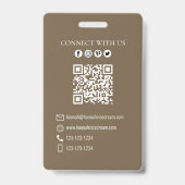 Zakelijke Ice Cream QR Code Foto Sjabloon Badge (Achterkant)