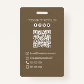 Zakelijke Ice Cream QR Code Foto Sjabloon Badge (Achterkant)