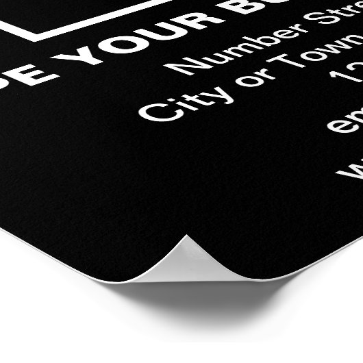 Zakelijke informatie over Poster op het zwarte ple (Hoek)