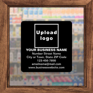 Zakelijke informatie over zwarte grote vierkante v sticker