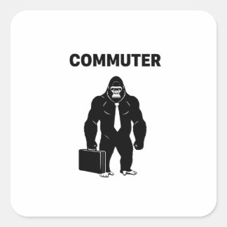 Zakelijke Jungle: gespierde gorilla-forens Vierkante Sticker