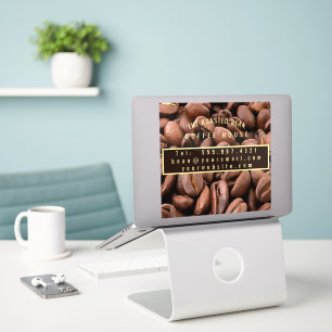 Zakelijke kaart Artistic Geroosterde koffiebonen Sticker