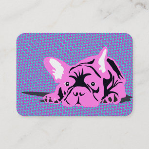 Zakelijke kaart Franse Bulldog, Roze Zwart Modern Visitekaartje