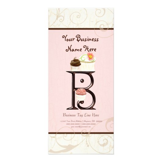 Zakelijke Kaart - Letter B Monogram Dessert Bak (Voorkant)
