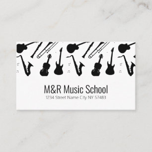 Zakelijke kaart muziekschool visitekaartje