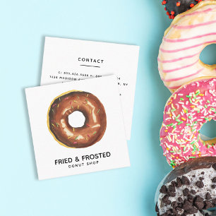 Zakelijke kaart van Fried & Frosted Donut Shop Vierkante Visitekaartje