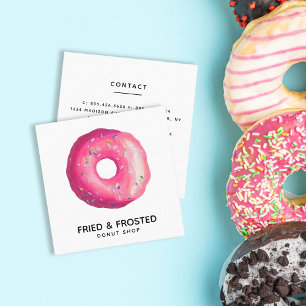 Zakelijke kaart van Fried & Frosted Donut Shop Vierkante Visitekaartje