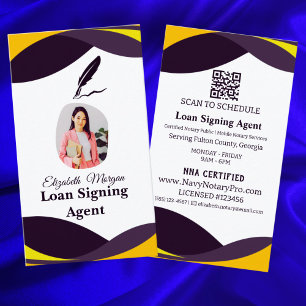 Zakelijke kaart voor Loan Signing Agent met QR-cod Visitekaartje