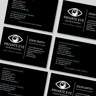 Zakelijke kaart voor privédetective Speurder Visitekaartje