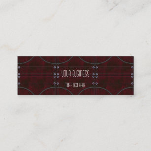 Zakelijke kaart Zizzago Rood Bruin Leer Studs Mini Visitekaartje