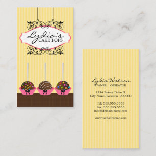 Zakelijke Kaarten voor Cake Pops Bakkerij Visitekaartje