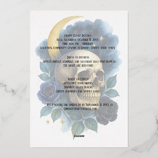 Zakelijke Kantoor Community Halloween Creepy Party Folie Uitnodiging (Achterkant)