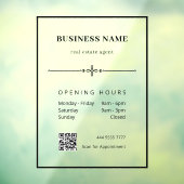 Zakelijke kantoor QR-code openingsuren Raamsticker (Vel 3)