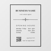 Zakelijke kantoor QR-code openingsuren Raamsticker (Vel)