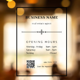 Zakelijke Kantoor QRCode Openingstijden Raamsticker