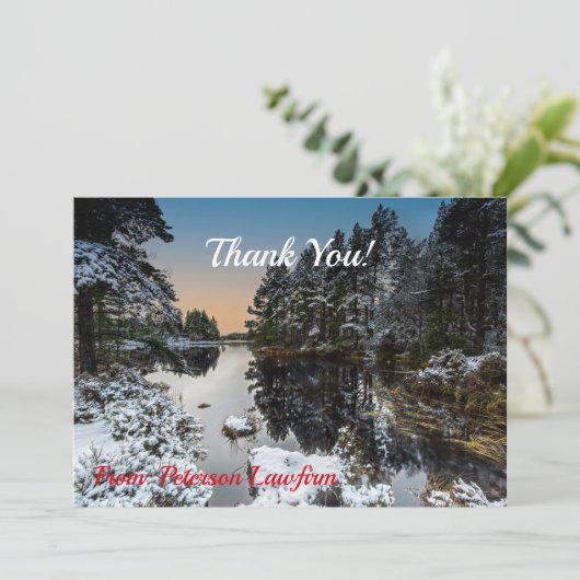 Zakelijke Kerst Bedankt Winterlandschap (Staand voorkant)