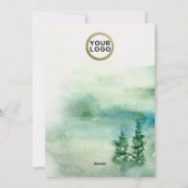 Zakelijke Kerst Elegante Waterverf Bos Kaart (Achterkant)