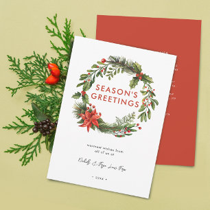 Zakelijke kerst feestelijke krans feestdagenkaart