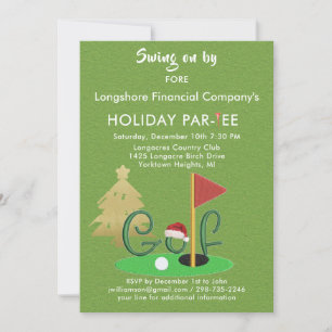Zakelijke Kerst Golf Theme Party Par-T-shirt Kaart