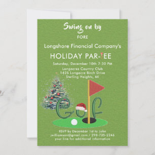 Zakelijke Kerst Golf Theme Party Par-T-shirt Kaart