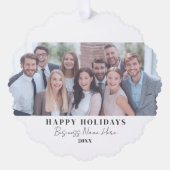 Zakelijke Kerst Zwart Wit Zakelijk Ornament Kaart (Voorkant)