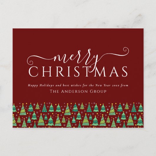 Zakelijke Kerstbomen Kerstmis Feestdagenkaart (Voorkant)