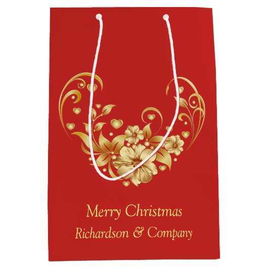 Zakelijke Kerstfeest Medium Gift Bag Medium Cadeauzakje (Voorkant)