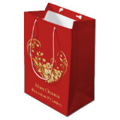 Zakelijke Kerstfeest Medium Gift Bag Medium Cadeauzakje (Voorkant Gekanteld)