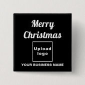 Zakelijke kerstgroet op Black Square Button (Voorkant)