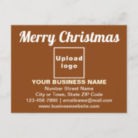 Zakelijke kerstgroet op bruin Briefkaart