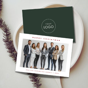 Zakelijke kerstkaarten van foto bedrijven met logo feestdagenkaart