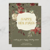 Zakelijke kerstmis feestdagenkaart (Voorkant / Achterkant)