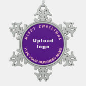 Zakelijke kerstPaars Tin Sneeuwvlok Ornament (Voorkant)