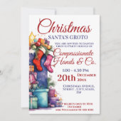 Zakelijke Kerstparty Kerstman Grotto Kaart (Voorkant)