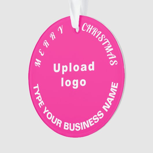 Zakelijke kerstroze cirkel acrylversiering ornament (voorkant)