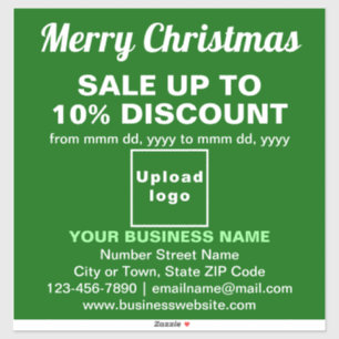 Zakelijke Kerstsale op Groene Vinyl Sticker