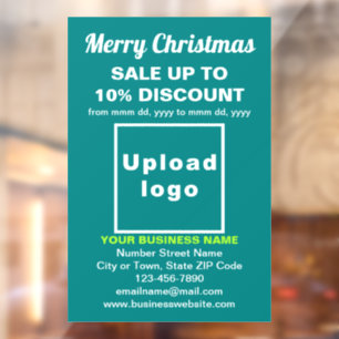 Zakelijke Kerstsale op Tealgroene Raamfolie Raamsticker
