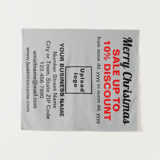 Zakelijke kerstverkoop op grijs tapijt wandkleed (Voorkant (horizontaal))