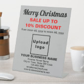 Zakelijke kerstverkoop op grijs voetstuk teken reclamebord met voetstuk (Insitu)