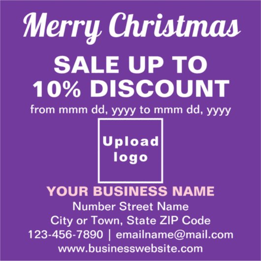 Zakelijke kerstverkoop op Paarse vinyl Sticker (Voorkant)