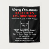 Zakelijke kerstverkoop op zwart tapijt wandkleed (Voorkant)