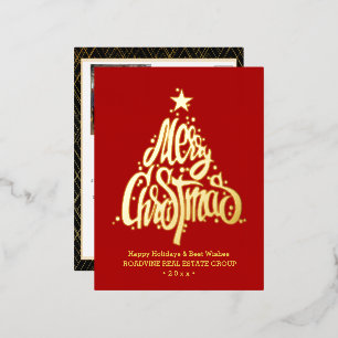 Zakelijke klanten met een groet, elegant Gold Scri Folie Feestdagen Briefkaart