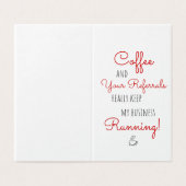 Zakelijke koffie verwijzingen blijven lopen dank u kaart (Buitenkant ongevouwen)