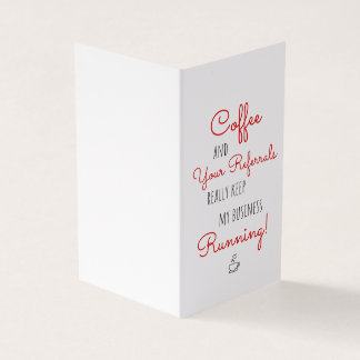 Zakelijke koffie verwijzingen blijven lopen dank u kaart