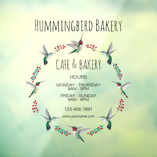 Zakelijke Kolibriekrans Raamsticker (Vel 3)