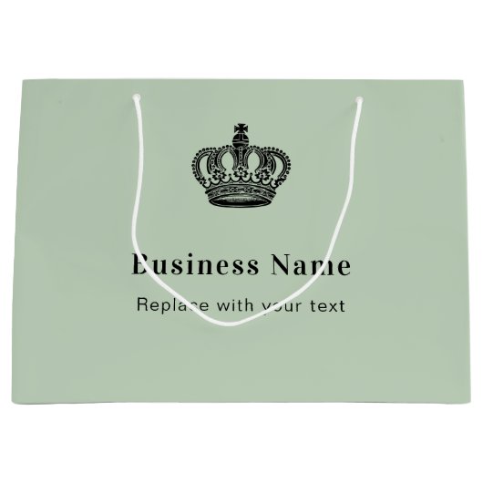 Zakelijke koninklijke kroon saliegroene papieren b groot cadeauzakje (Voorkant)